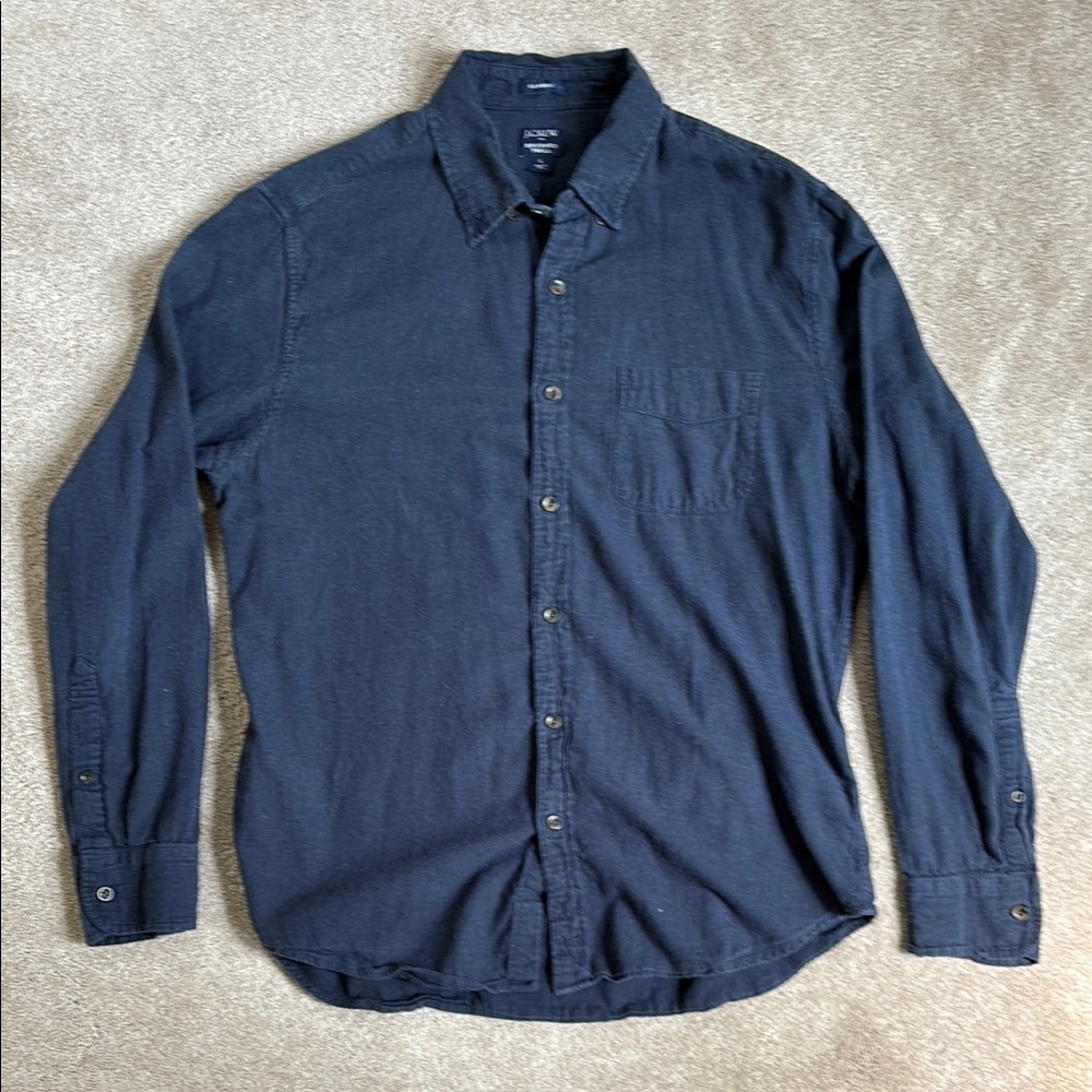 J. Crew brushed twill navy button down Large